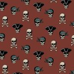 Soft Sweat Pirate Skull auf Weinrot
