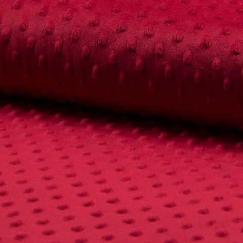Minky Fleece Punkte Uni Rot Minky Fleece Punkte Uni Rot