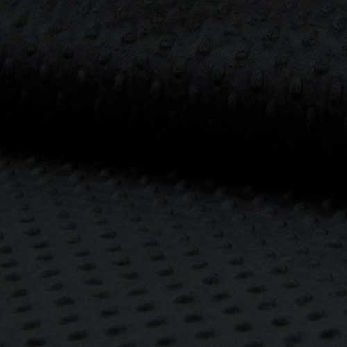 Minky Fleece Punkte Uni Schwarz Minky Fleece Punkte Uni Schwarz