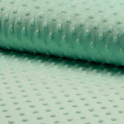 Minky Fleece Punkte Uni Mint Minky Fleece Punkte Uni Mint