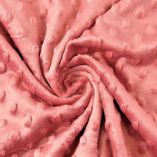 Kuschelfleece MINKY Dots Uni Koralle
