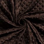 Minky Fleece Mørkebrun med prikker