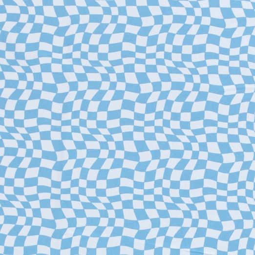 Jersey Quadrate Wirrwarr Hellblau