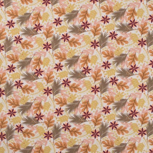 Jersey Leaves Mary auf Creme BIO Jersey Leaves Mary auf Creme BIO