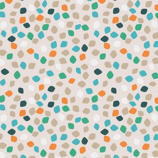 Jersey Bunte Rechtecke auf Beige Jersey Bunte Rechtecke auf Beige