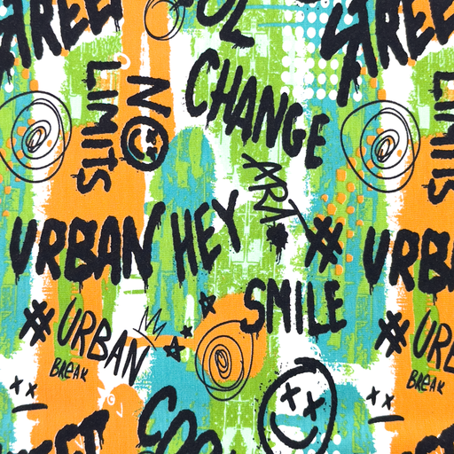 Jersey Graffiti auf Streifen Orange/Lime