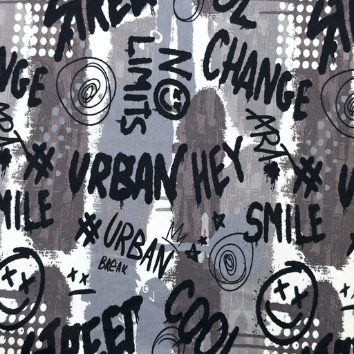 Jersey Graffiti auf Streifen Grau