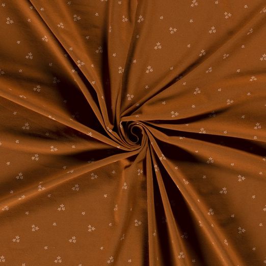 Jersey Cremefarbene Sternchen auf Cognac