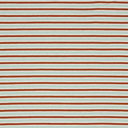 Jersey GLITZER Stripes Terracotta/Silber Jersey GLITZER Stripes Terracotta/Silber