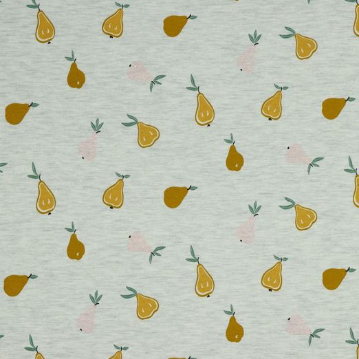 Jersey GLITZER Birnen auf Creme Meliert Jersey GLITZER Birnen auf Creme Meliert