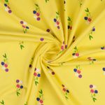 Jersey GLITTER Ciliegie Dolci su Giallo Chiaro Jersey GLITTER Ciliegie Dolci su Giallo Chiaro