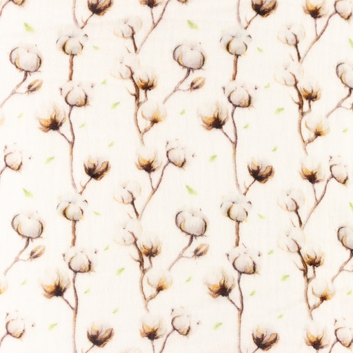 Musselin Baumwollblüten auf Creme Digital