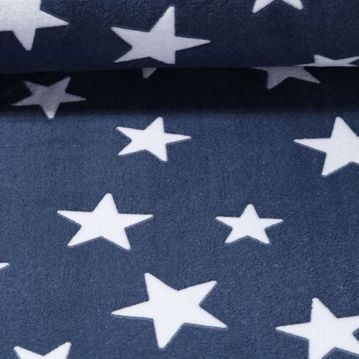 Fleece - Jacquard Sterne Navy