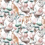 Jersey Australian Animals auf Creme Digital BIO