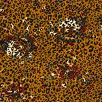 Jersey Große Blüten und Leospots auf Senfgelb Jersey Große Blüten und Leospots auf Senfgelb