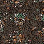 Jersey Große Blüten und Leospots auf Taupe Jersey Große Blüten und Leospots auf Taupe