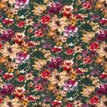 Jersey Elegance Flores em Verde Escuro