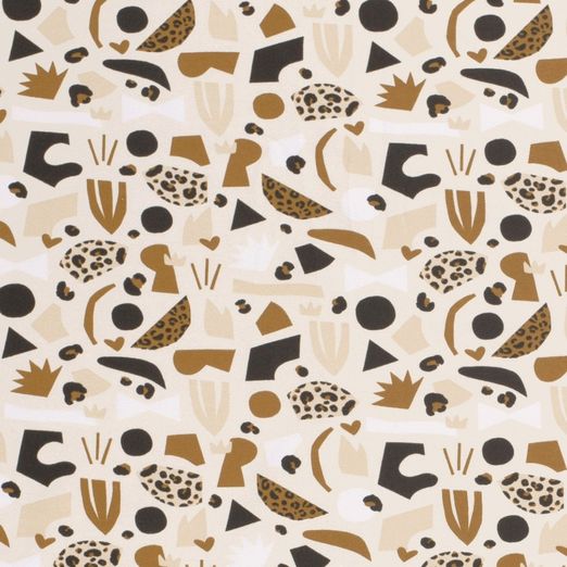 Jersey Patchwork Animalprint auf Beige Jersey Patchwork Animalprint auf Beige