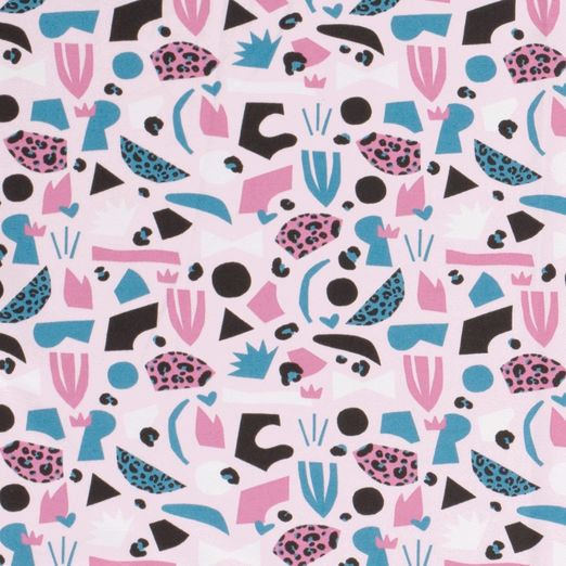 Jersey Patchwork Animalprint auf Hellrosa Jersey Patchwork Animalprint auf Hellrosa