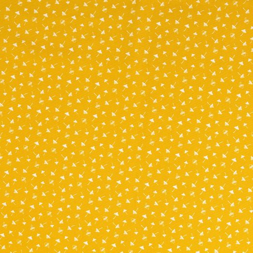 Baumwolle Kleine Pilze auf Senfgelb Baumwolle Kleine Pilze auf Senfgelb
