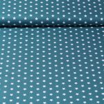 Popeline de coton Stina - Etoiles Bleu pétrole Blanc