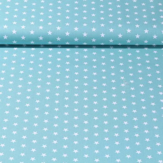 Popeline de coton Stina - Etoiles Vert antique Blanc