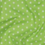 Bomullspoplin - Stjärnor Lime White