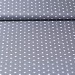 Popeline de coton Stina - Etoiles Gris Blanc