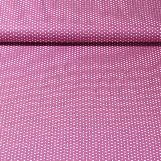Baumwolle Popeline Stella - Mini Sterne Mauve Weiß