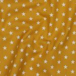 Poplin i bomull - Stars Ochre White
