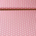 Popeline de coton Stina - Etoiles Vieux rose Blanc