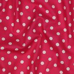 Bomullspoplin - XL Prickar Rosa Vit