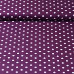 Popeline de coton Benno - Pois XL Lilas foncé Blanc
