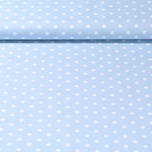 Popeline de coton Benno - Pois XL Bleu clair Blanc