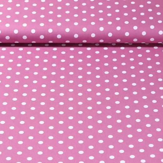 Baumwolle Popeline Benno - XL Punkte Mauve Weiß