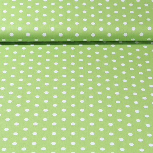 Popeline de coton Benno - Pois XL Lime Blanc