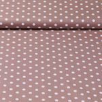 Baumwolle Popeline Benno - XL Punkte Taupe Weiß