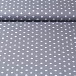Popeline de coton Benno - Pois XL Gris Blanc