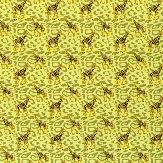 Baumwolle Giraffen auf Leoprint Lime Baumwolle Giraffen auf Leoprint Lime