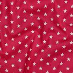 Bomullspoplin - Stjärnor Rosa Vit