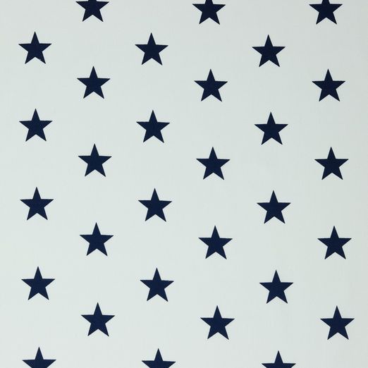 Baumwolle Standard Serie Sterne XL Navy auf Weiß Baumwolle Standard Serie Sterne XL Navy auf Weiß