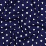 Bomullspoplin - Stjärnor Royal Blue White
