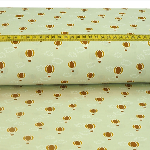 Baumwolle Heißluftballon auf Hellbeige Baumwolle Heißluftballon auf Hellbeige
