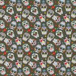 Jersey Coloured Skulls auf Khaki Jersey Coloured Skulls auf Khaki