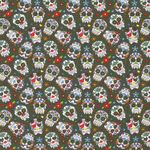 Jersey Coloured Skulls auf Khaki Jersey Coloured Skulls auf Khaki