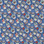 Jersey Coloured Skulls auf Jeansblau Jersey Coloured Skulls auf Jeansblau