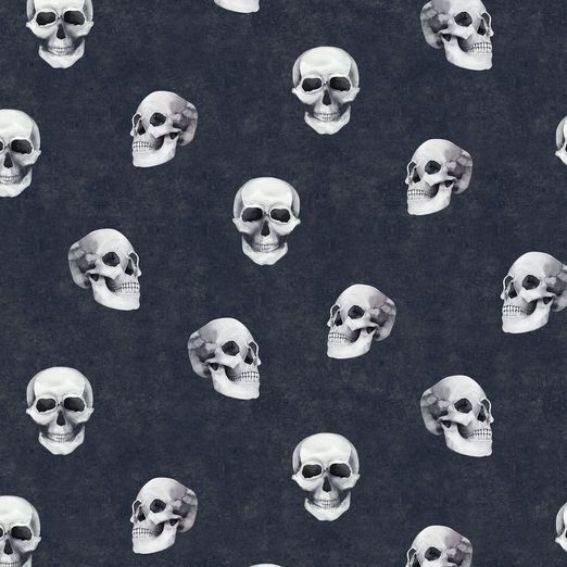Jersey Jeansoptik Skulls auf Nachtblau Digital BIO Jersey Jeansoptik Skulls auf Nachtblau Digital BIO