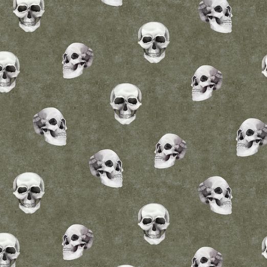 Jersey Jeansoptik Skulls auf Khaki Digital BIO Jersey Jeansoptik Skulls auf Khaki Digital BIO