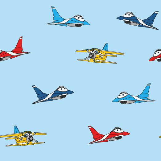 Jersey Sweet Planes auf Hellblau Jersey Sweet Planes auf Hellblau