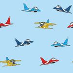 Jersey Sweet Planes auf Hellblau
